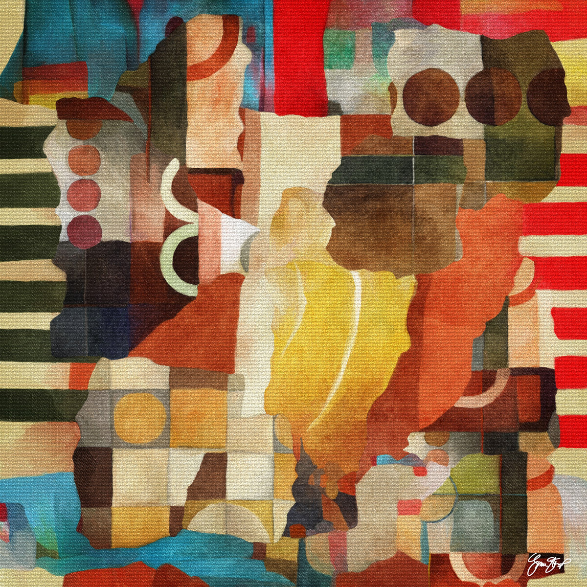 Mixed media abstract art by Gina Startup