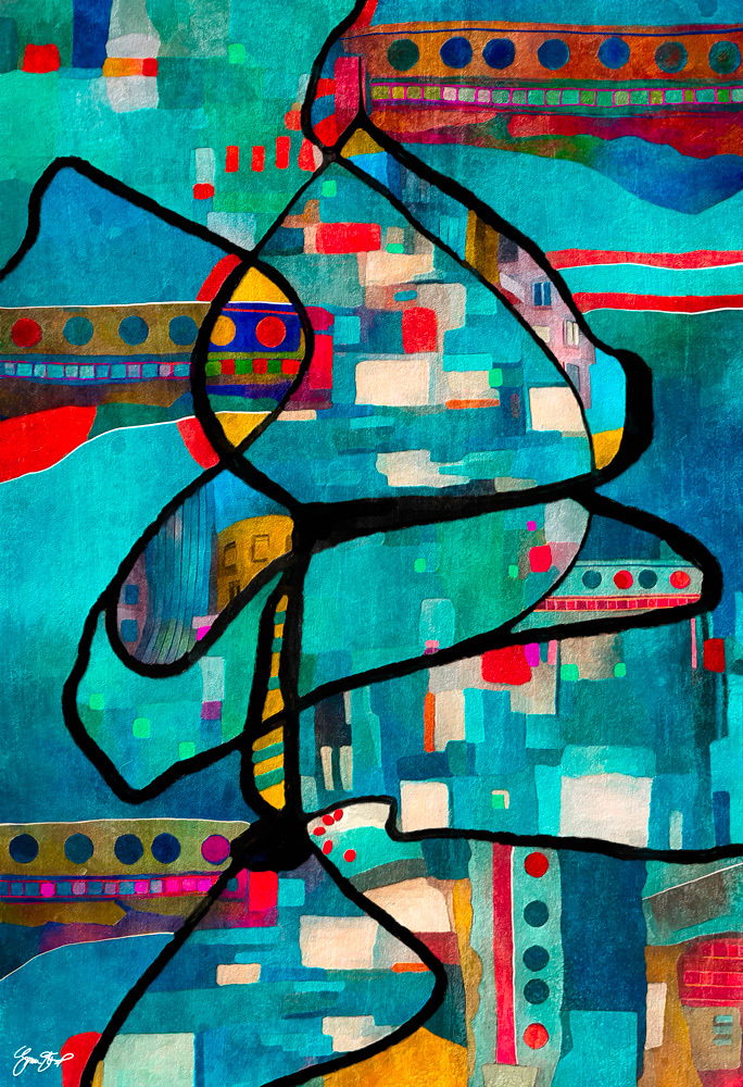 Mixed media abstract art by Gina Startup
