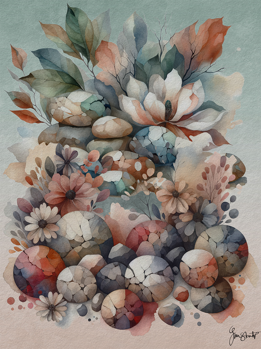 Muted Rock Bed by Gina Startup 