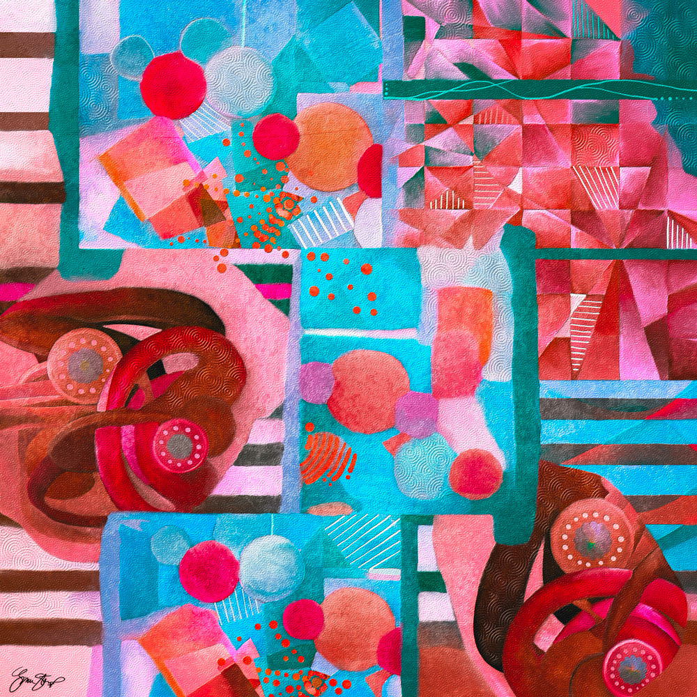 Abstract mixed media art by Gina Startup