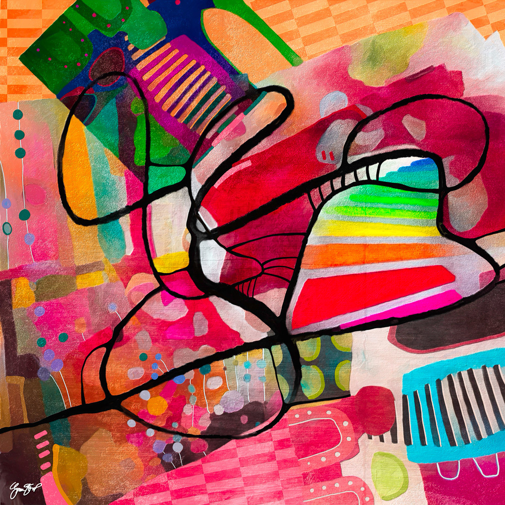 Abstract mixed media art by Gina Startup