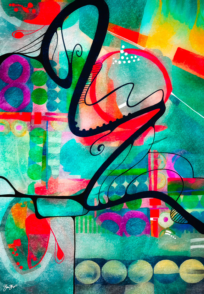 Mixed media Abstract Art by Gina Startup