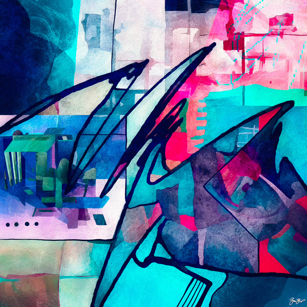 Abstract mixed media art by Gina Startup 