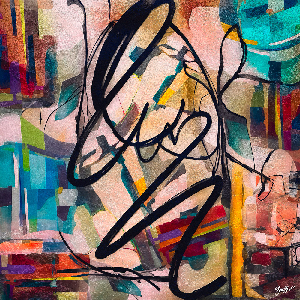 Mixed media abstract art by Gina Startup