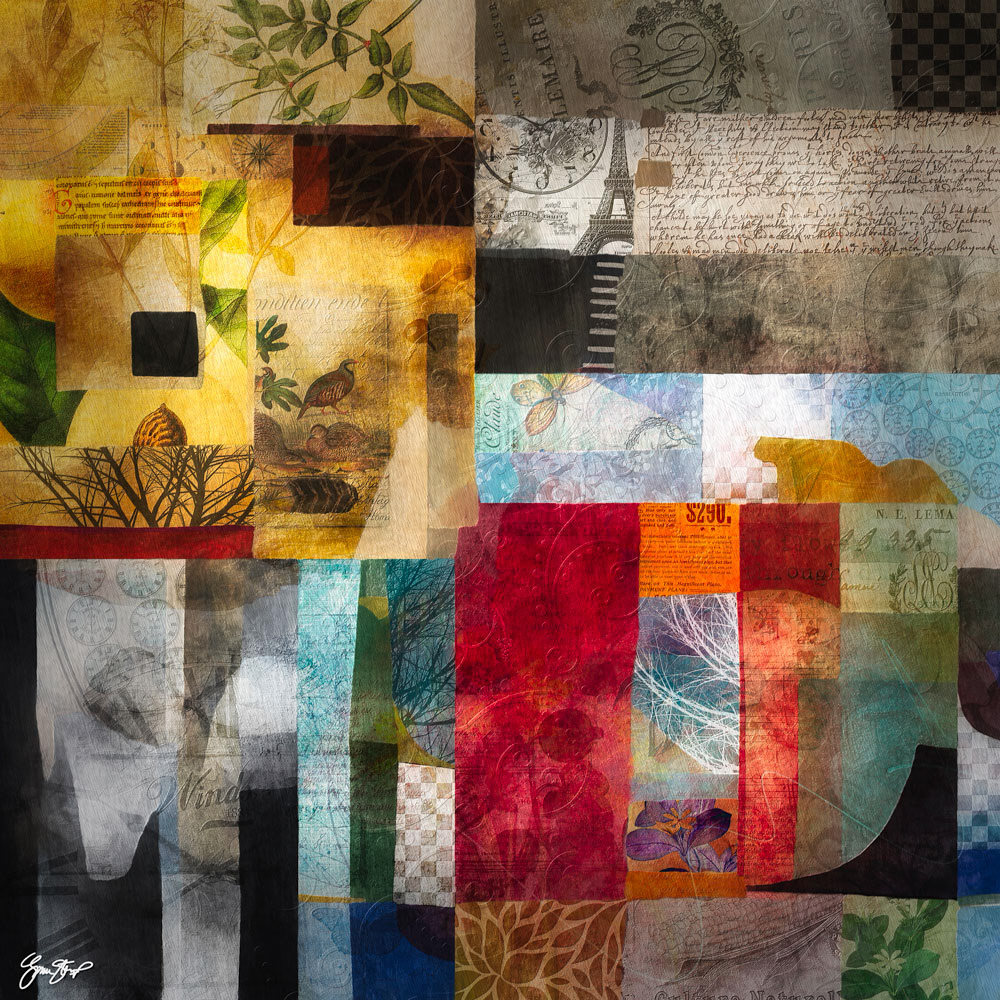 Mixed media Collage Art by Gina Startup