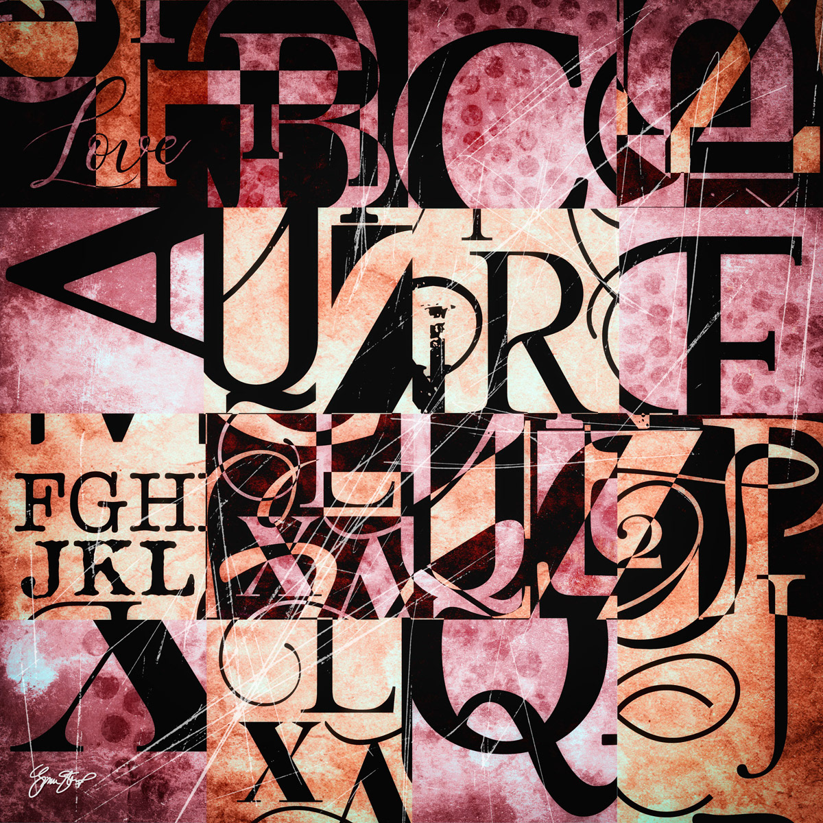 Letter Collage No 9 by Gina Startup 