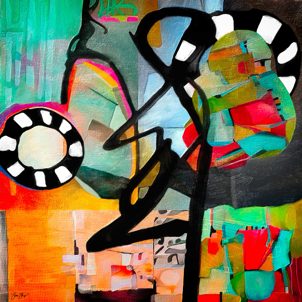 Mixed media abstract art by Gina Startup