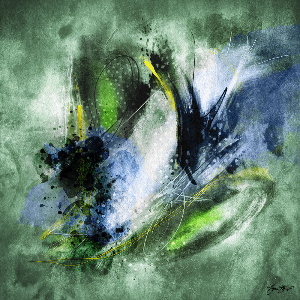 Mixed media abstract art by Gina Startup