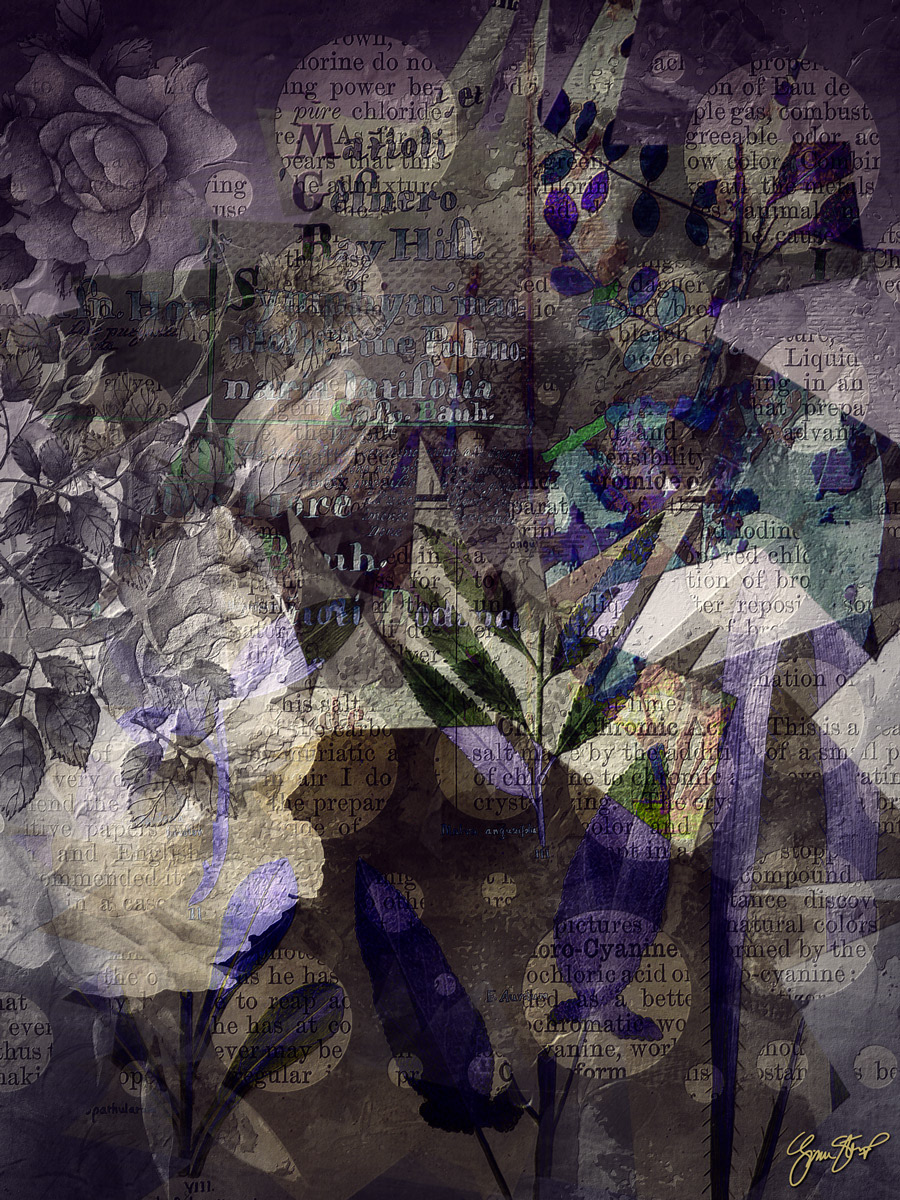 Vintage Plum Collage by Gina Startup