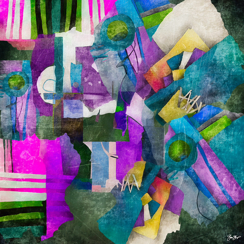 Mixed media abstract art by Gina Startup