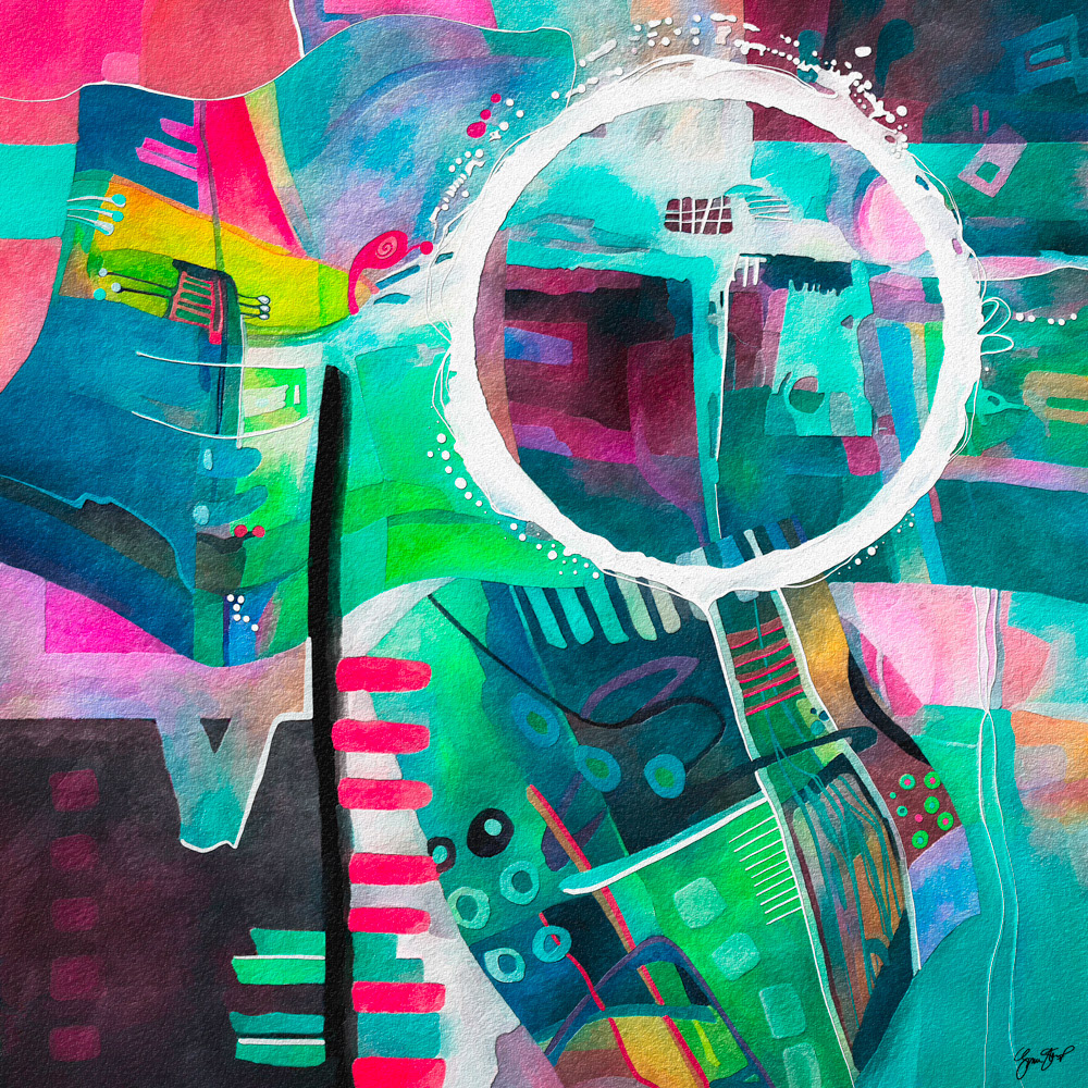 Mixed media abstract art by Gina Startup