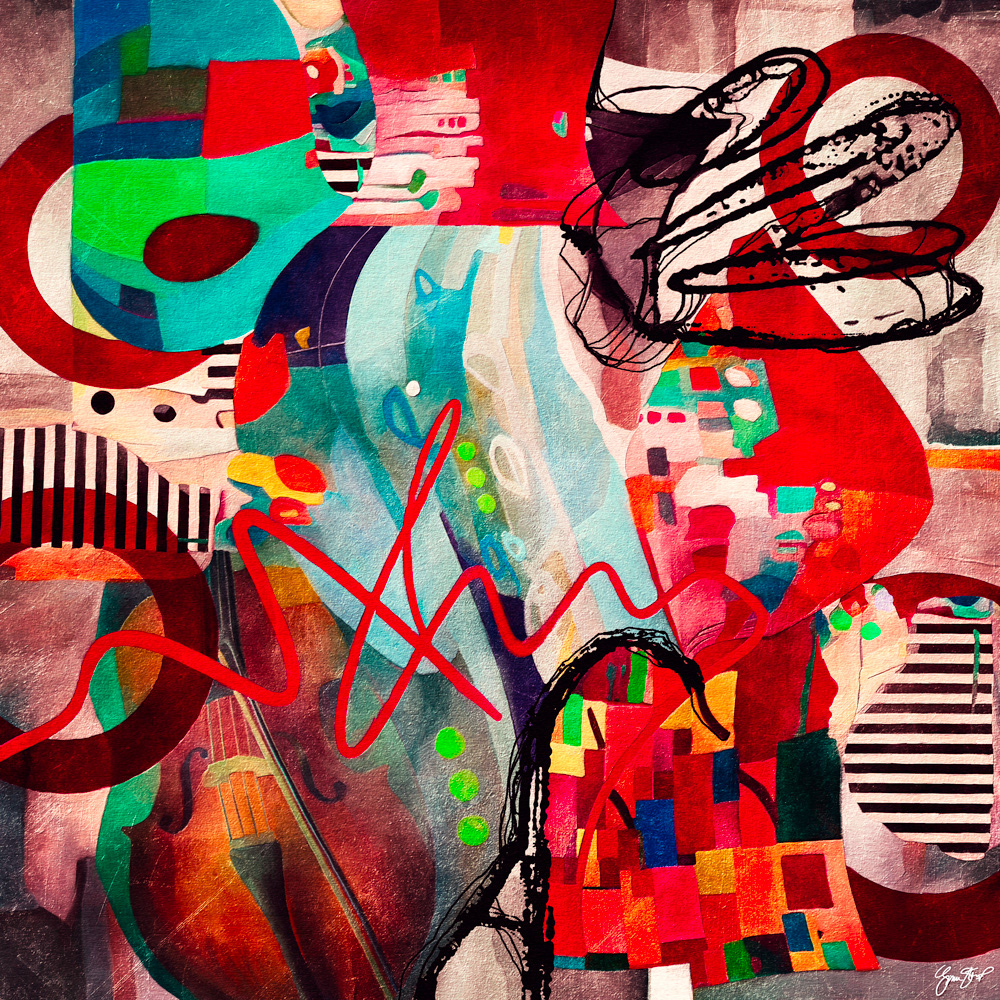 Mixed media abstract art by Gina Startup 