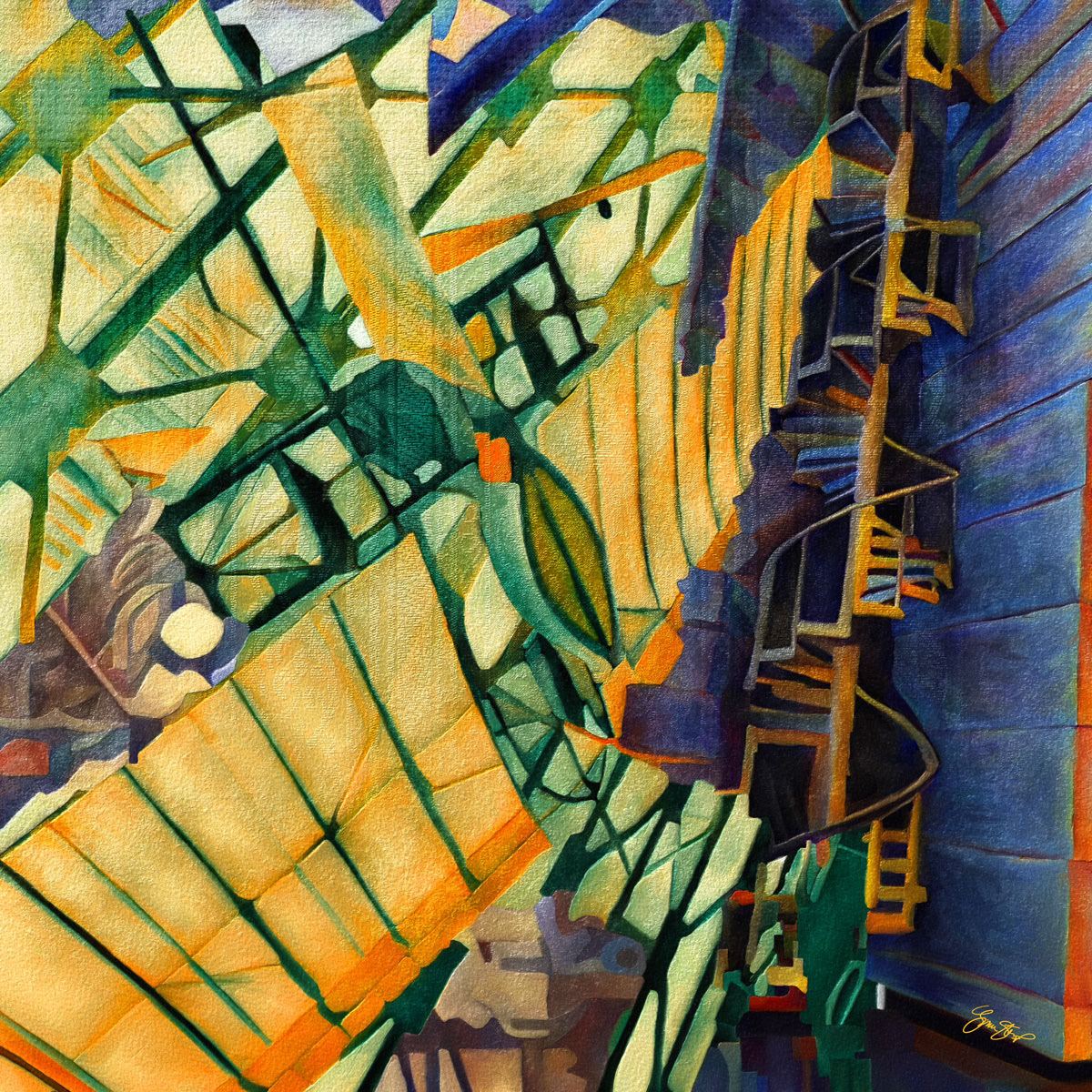 Mixed media abstract art by Gina Startup