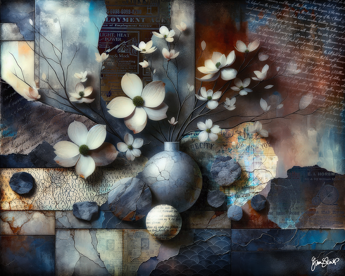 Dogwood Collage by Gina Startup