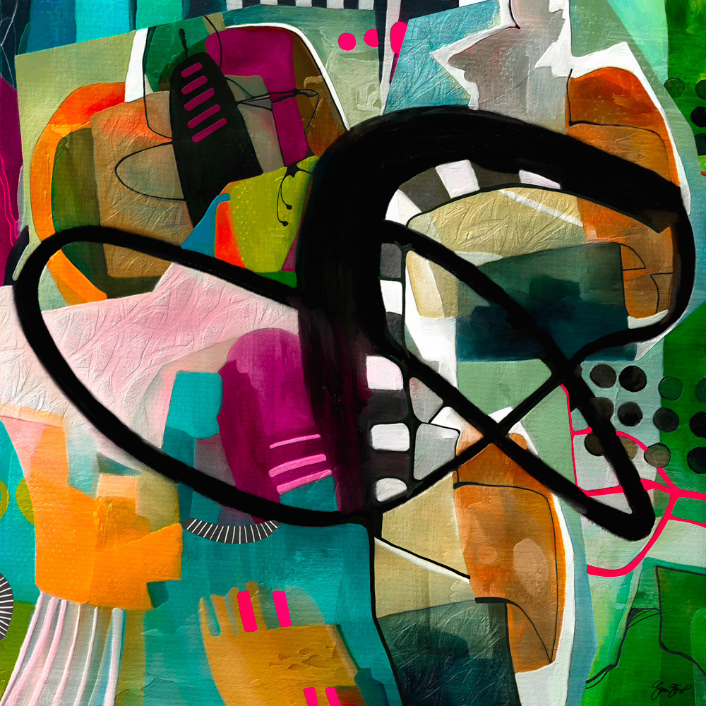 Mixed media abstract art by Gina Startup