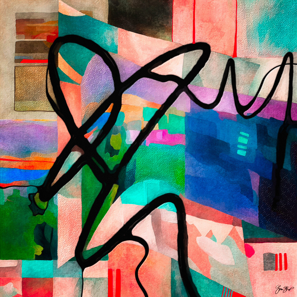 Mixed media abstract art by Gina Startup 