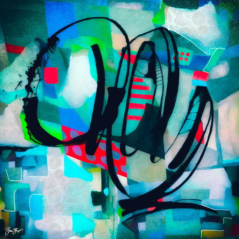 Mixed media Abstract art by Gina Startup