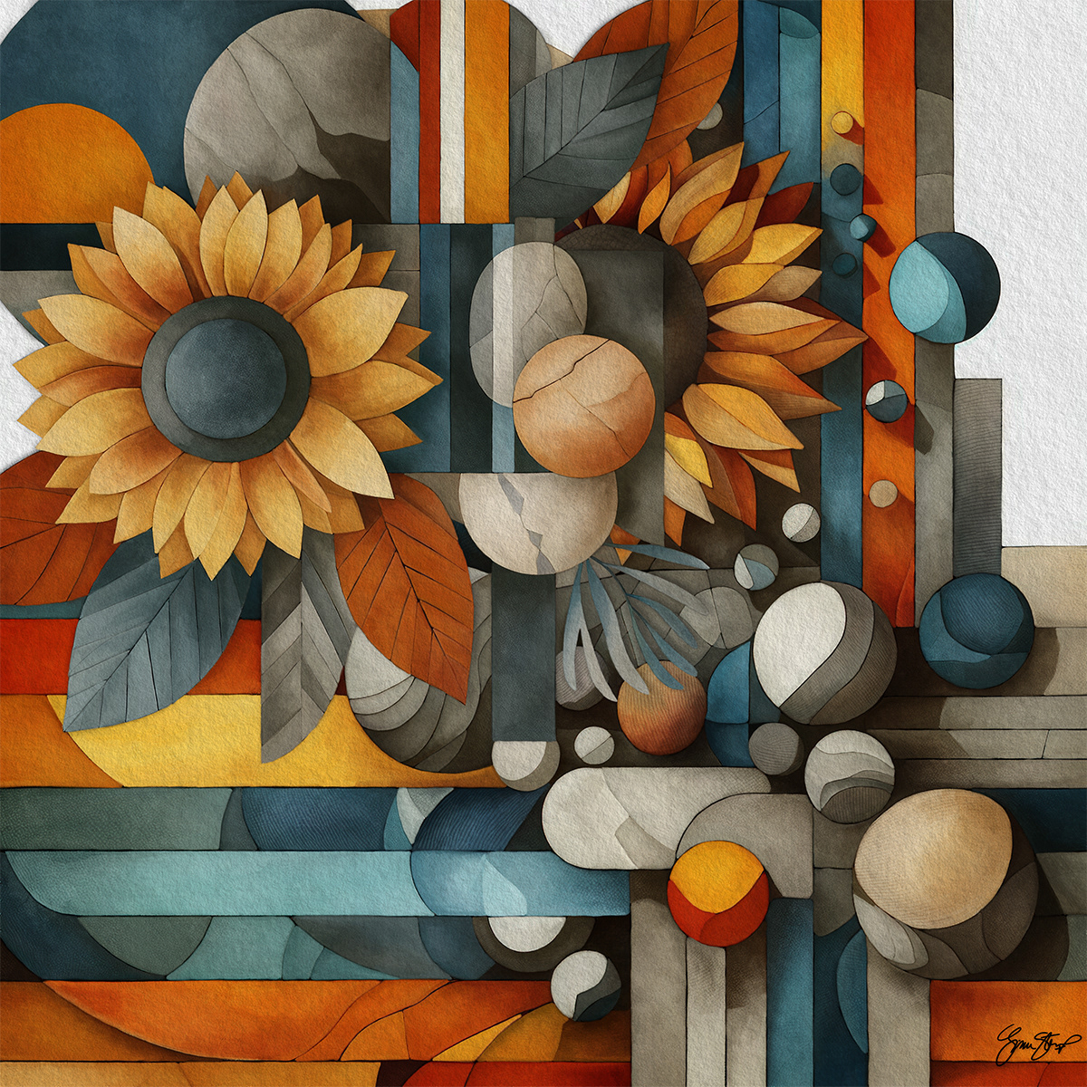 Maze With Yellow Flower by Gina Startup 