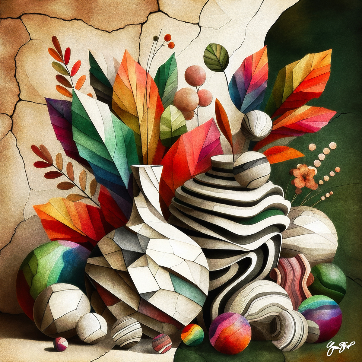 Folded Rainbow Leaves