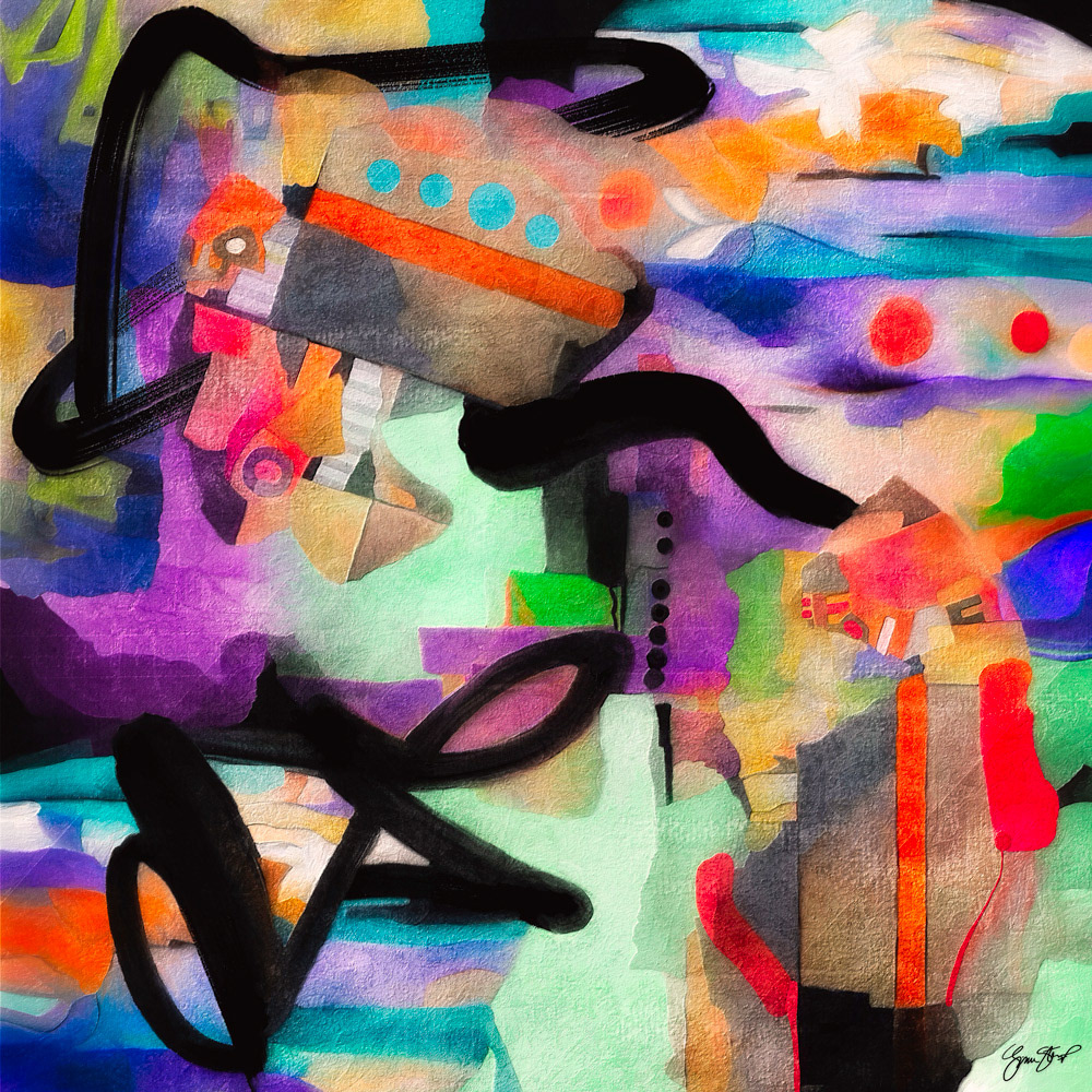 Mixed media abstract art by Gina Startup