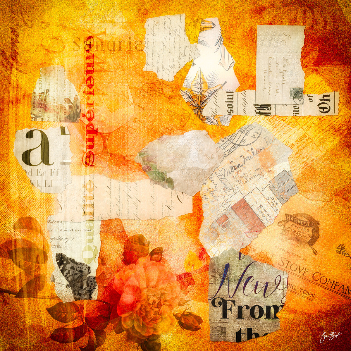 Mixed media collage art Gina Startup