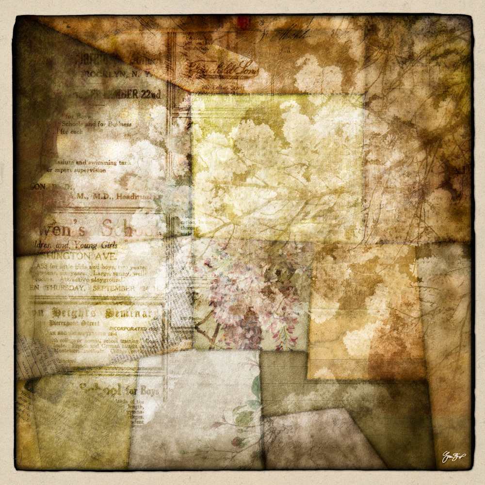 Mixed media collage art by Gina Startup