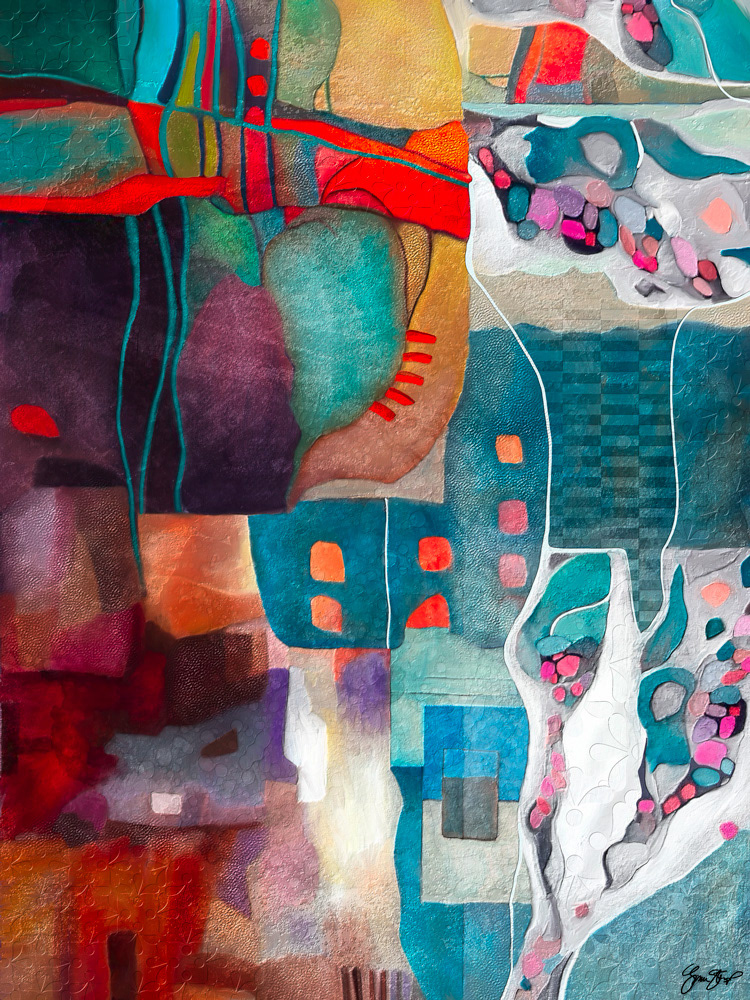 Abstract mixed media art by Gina Startup