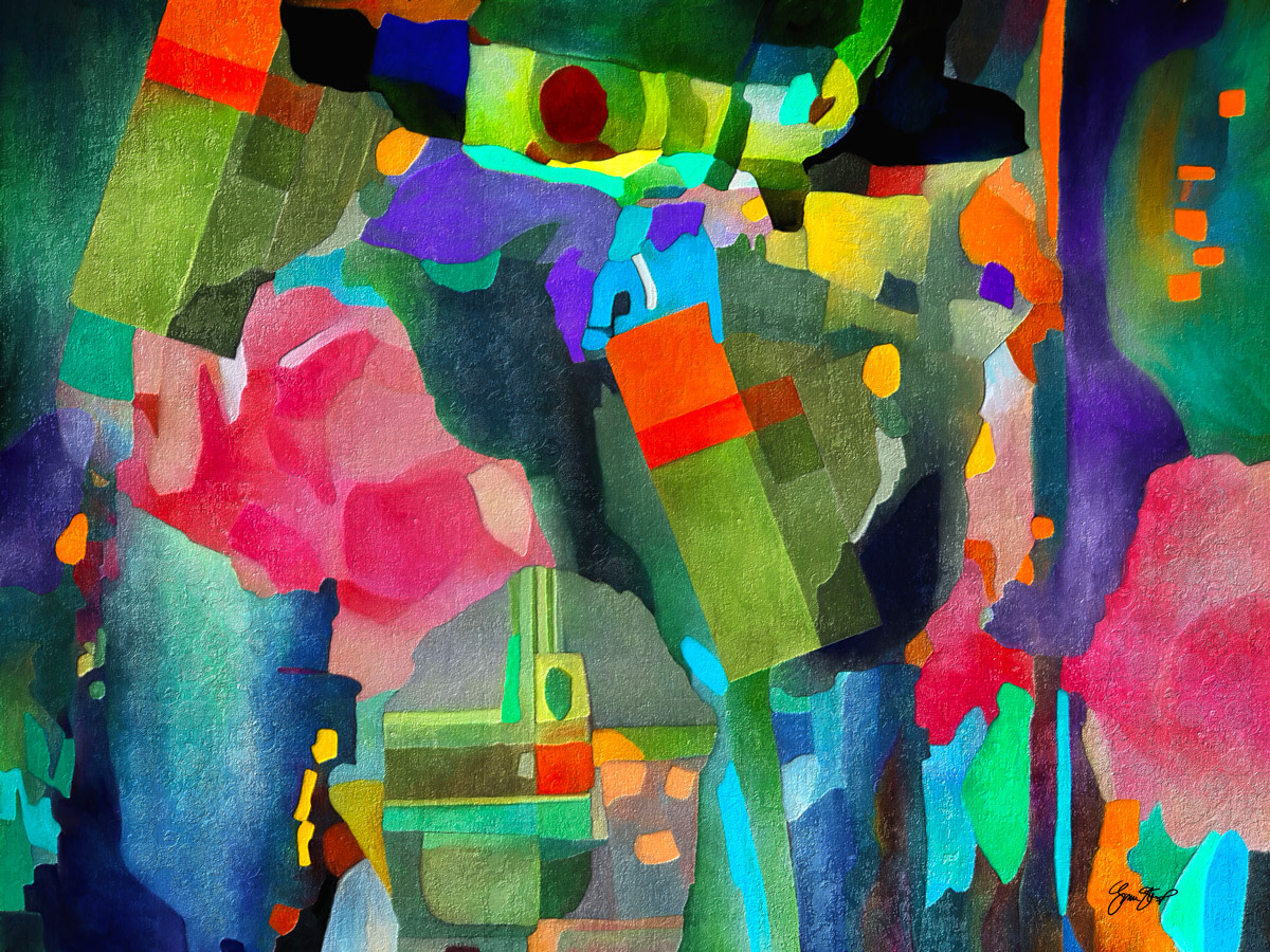 Mixed media abstract art by Gina Startup