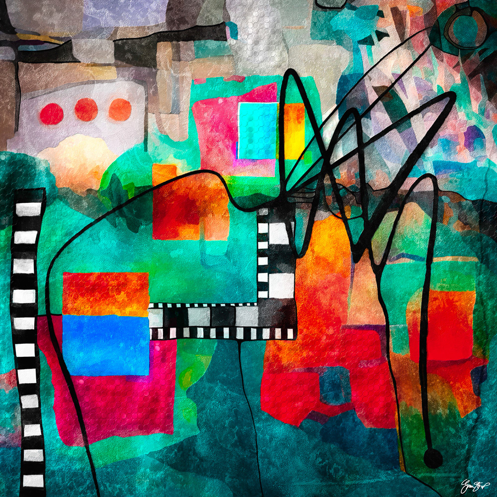Mixed media abstract art by Gina Startup