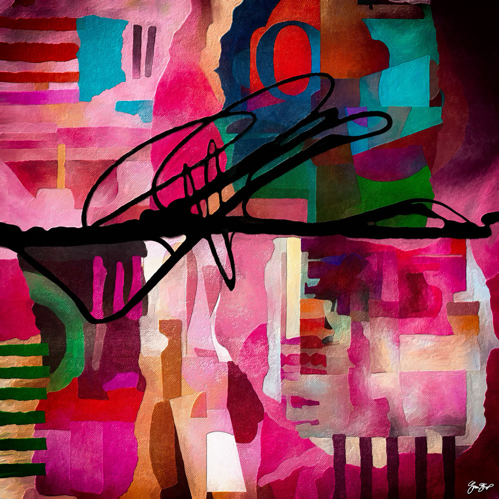 Mixed media abstract art by Gina Startup