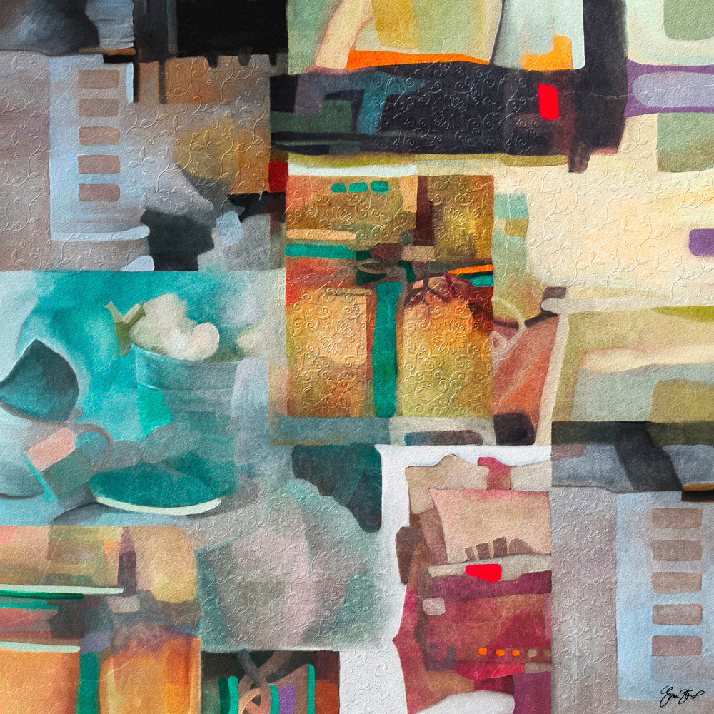 Mixed media abstract art by Gina Startup