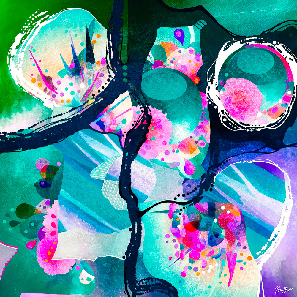 Abstract mixed media art by Gina Startup