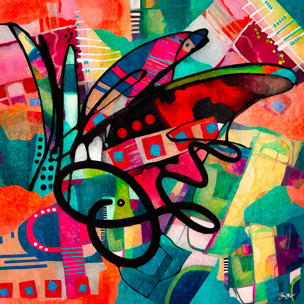 Mixed media abstract art by Gina Startup