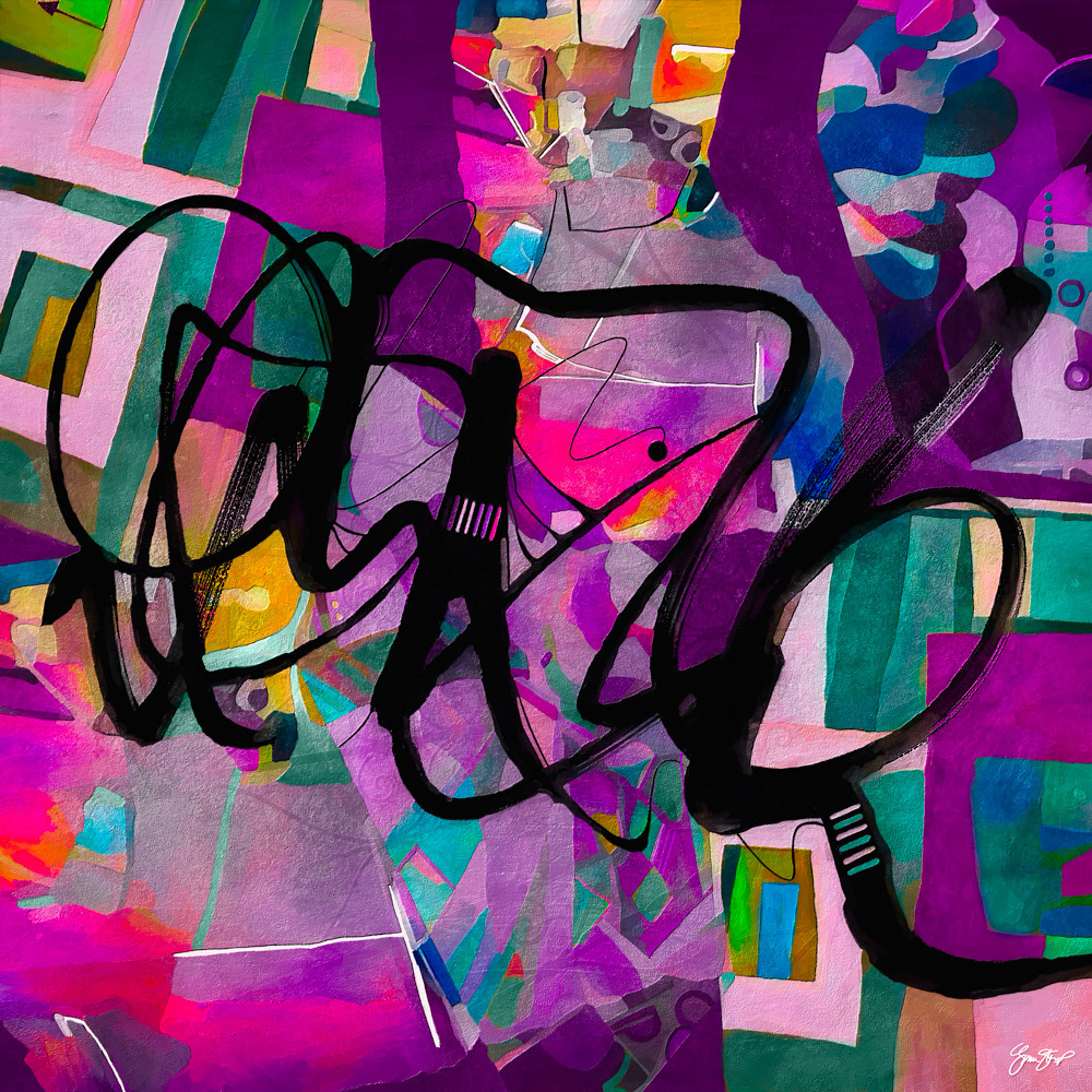 Abstract mixed media art by Gina Startup
