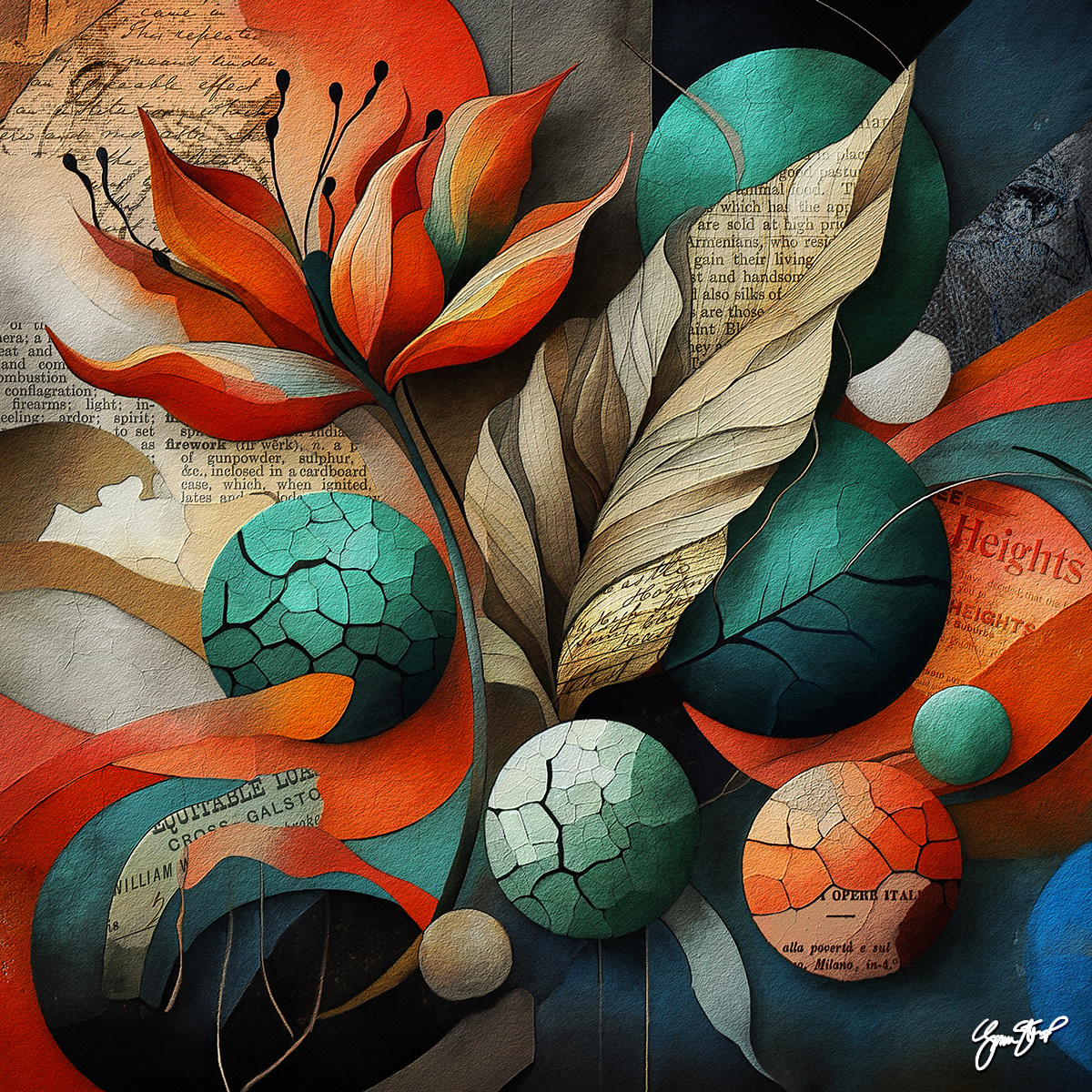 Orange Magnolia Paper