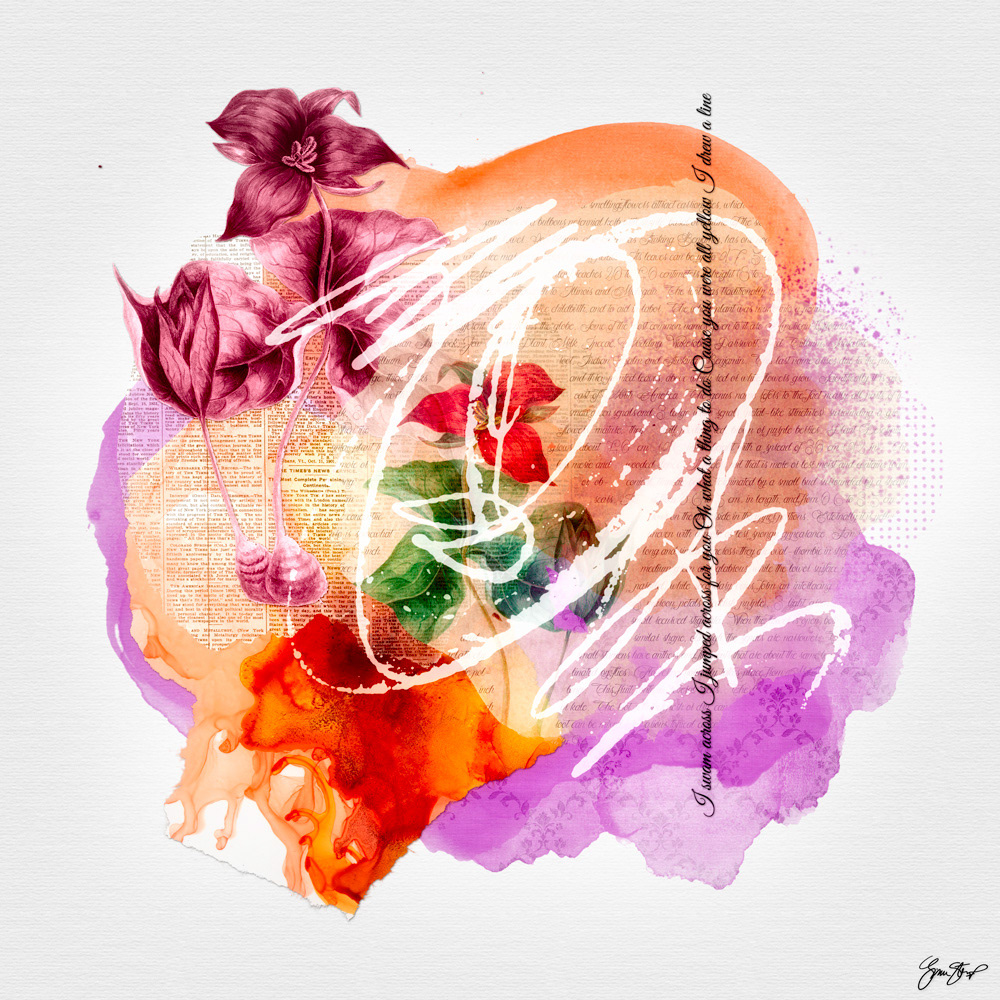 Mixed media collage art by Gina Startup