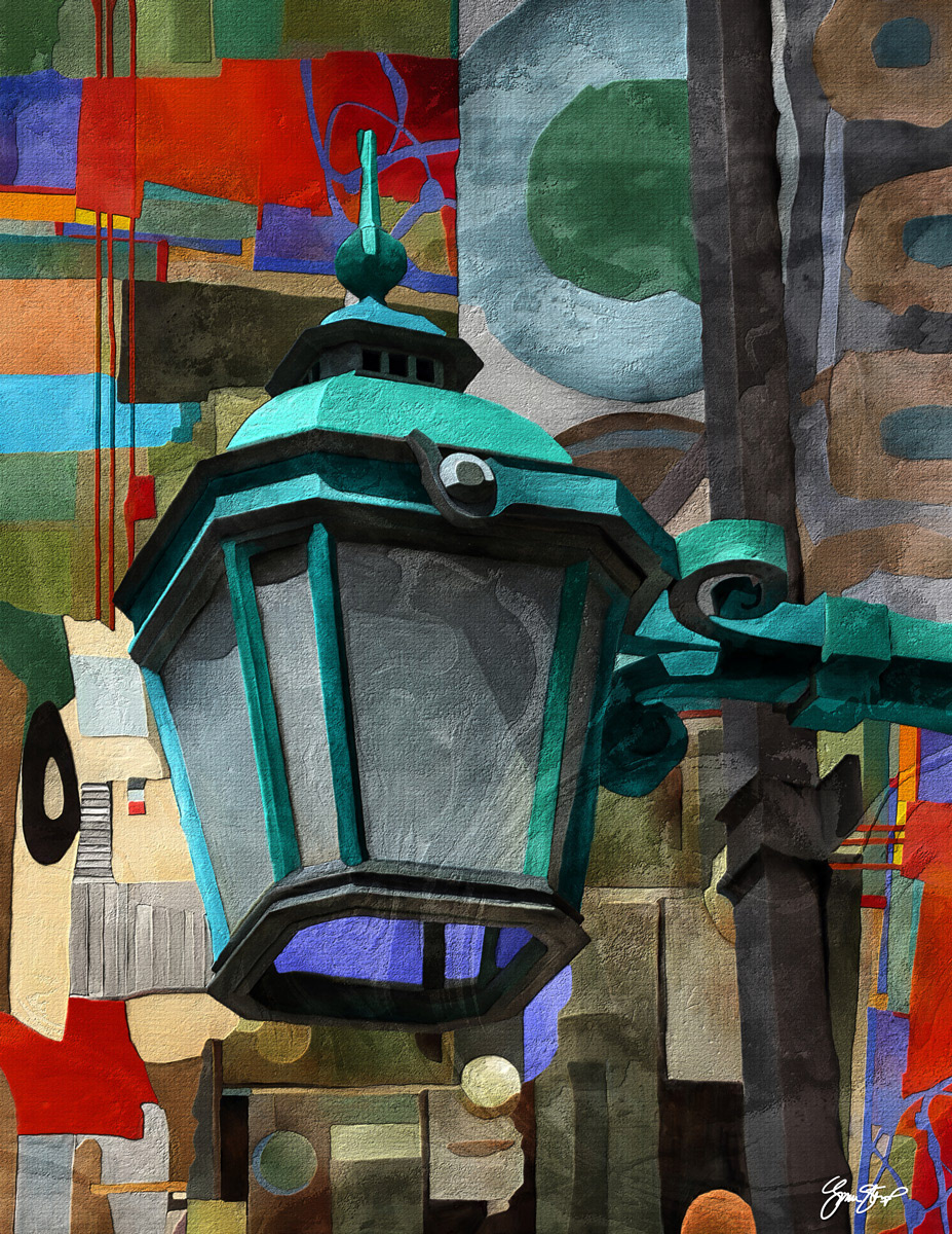 Teal Street Lamp by Gina Startup