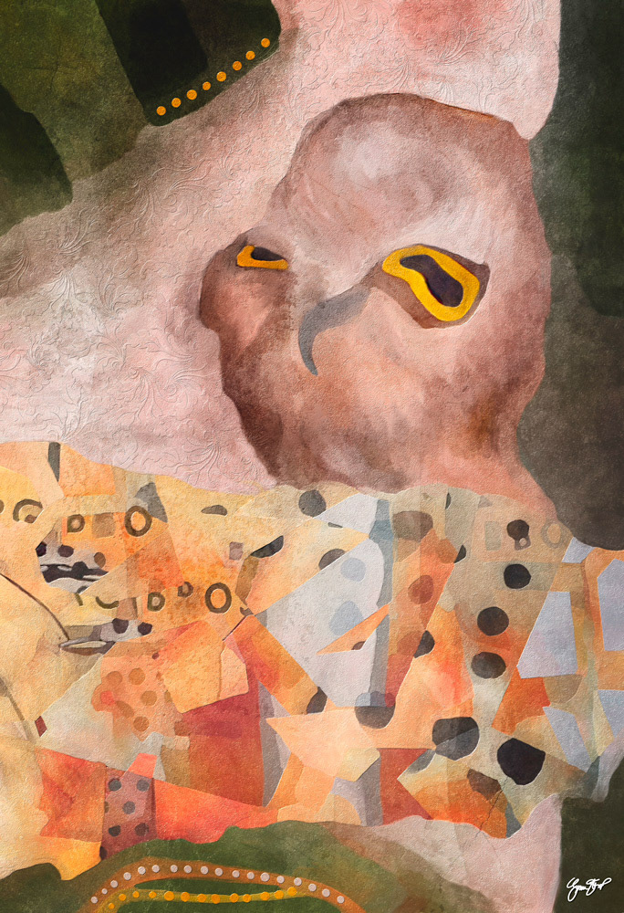 Mixed media abstract art by Gina Startup