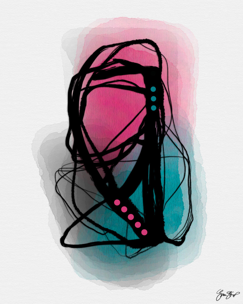 Mixed media abstract art by Gina Startup