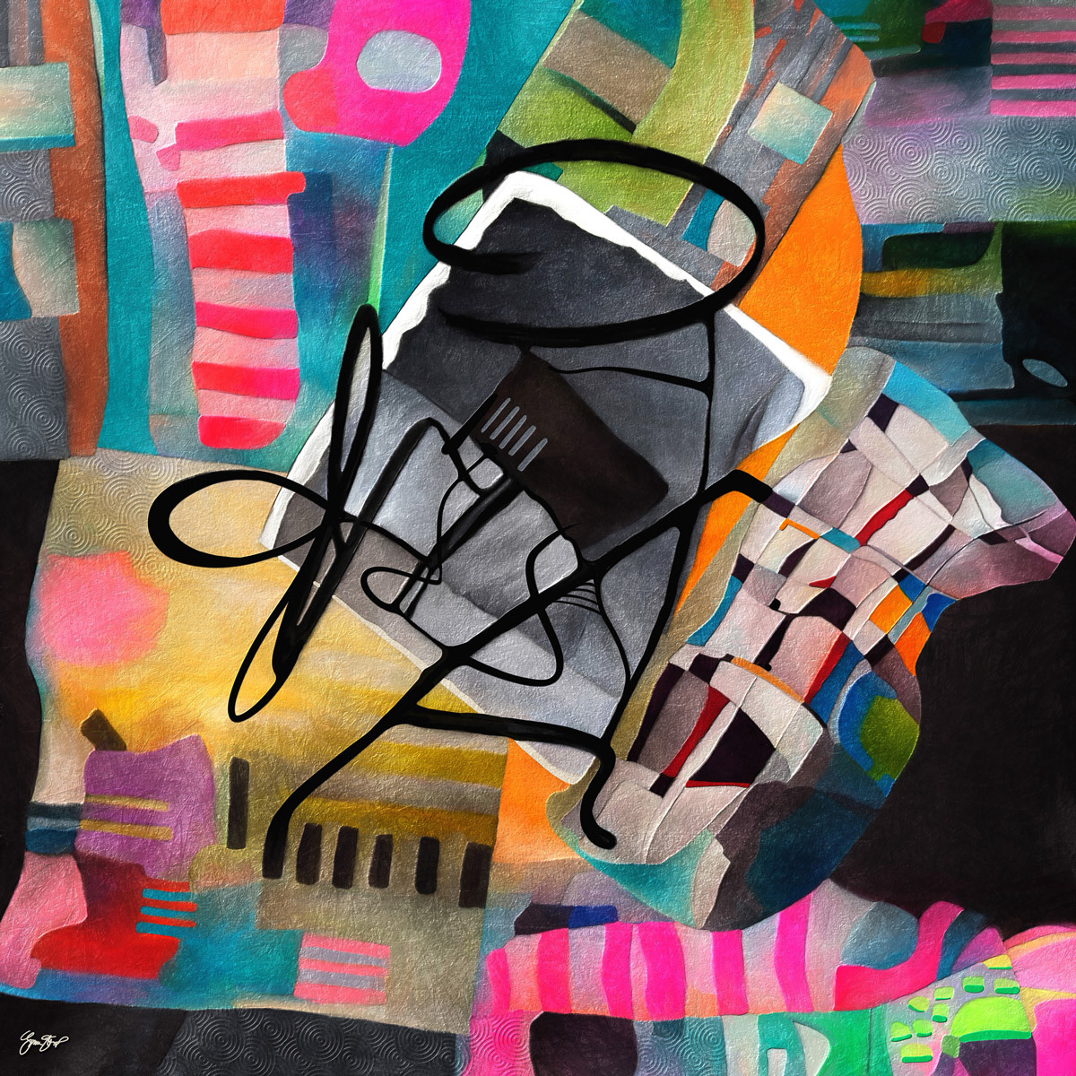 Mixed media Abstract Art by Gina Startup 