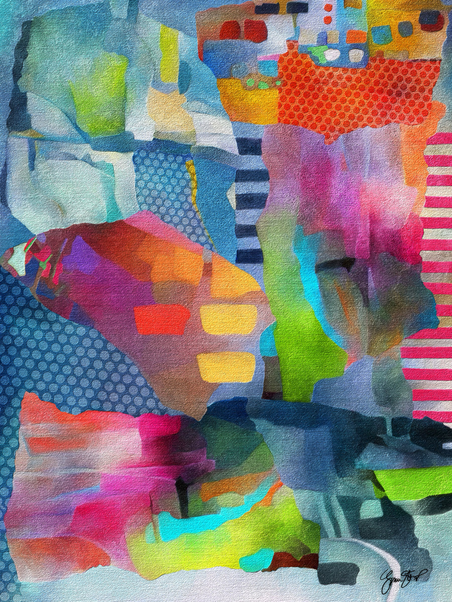 Mixed media Abstract art by Gina Startup