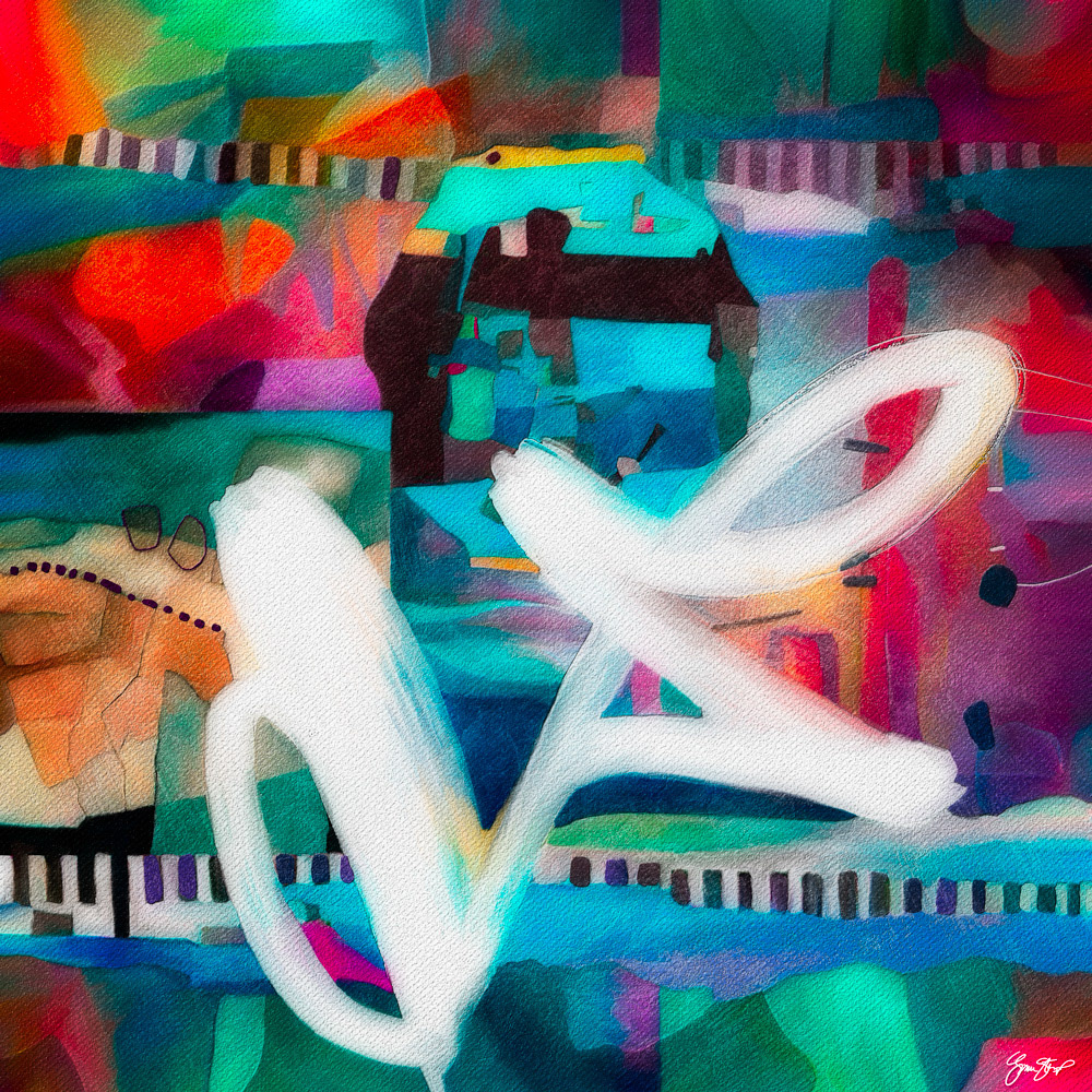 Mixed media abstract art by Gina Startup