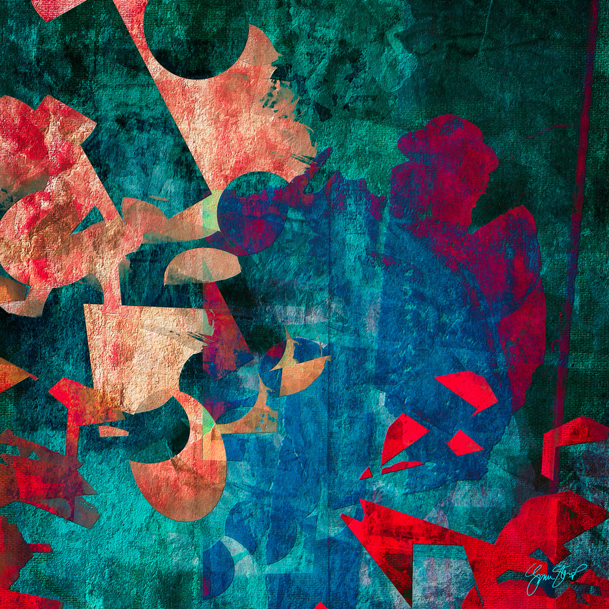 Shattered Rose Glass by Gina Startup 