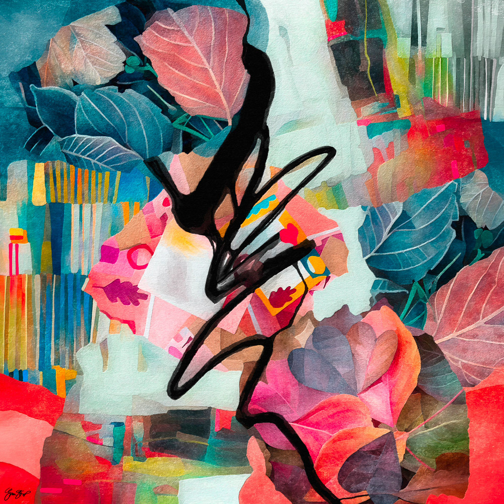 Mixed media abstract art by Gina Startup