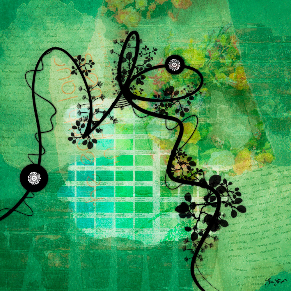 Mixed media collage art by Gina Startup