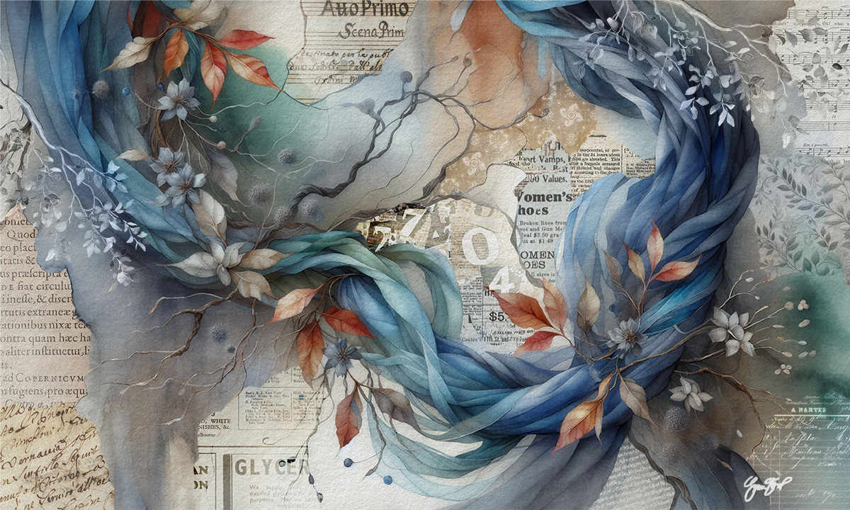Vintage Blue Silk by Gina Startup