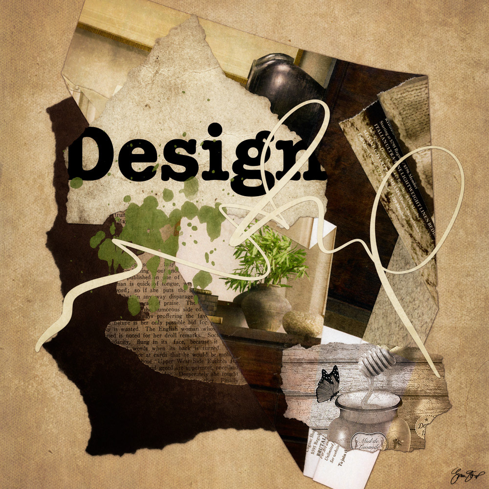 Mixed media collage art by Gina Startup