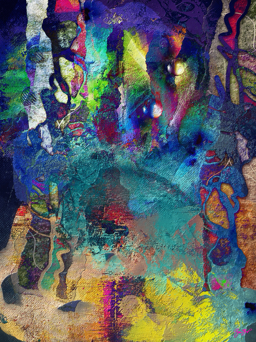 Blue Grunge Wall by Gina Startup
