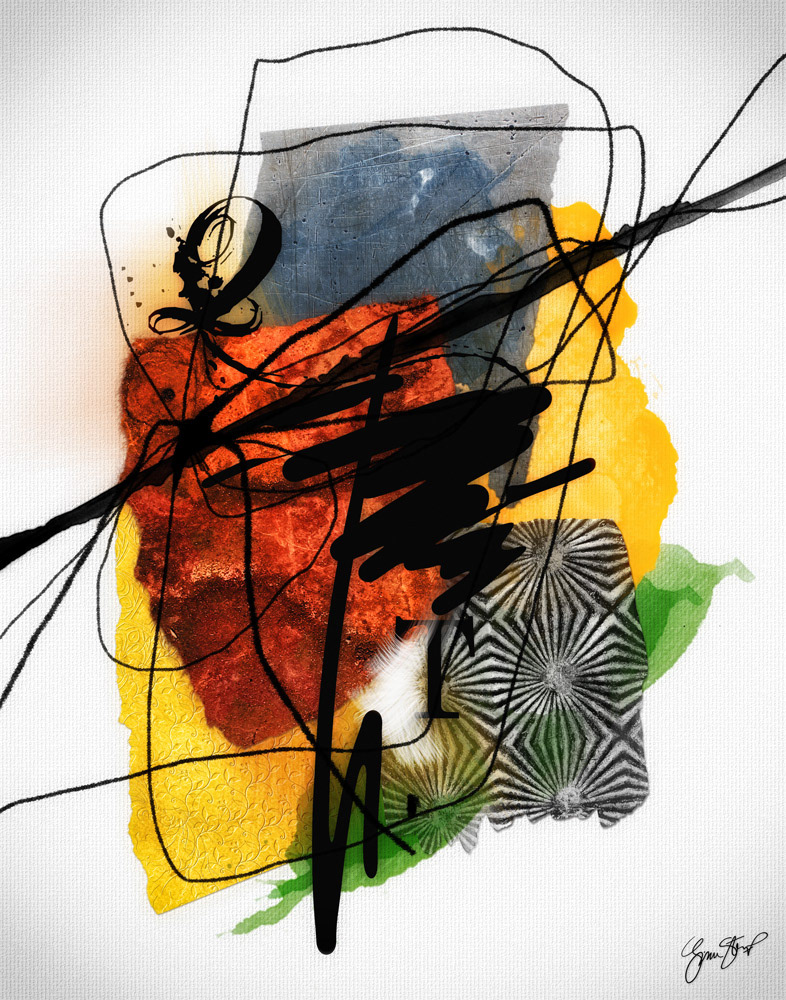 Abstract mixed media art by Gina Startup
