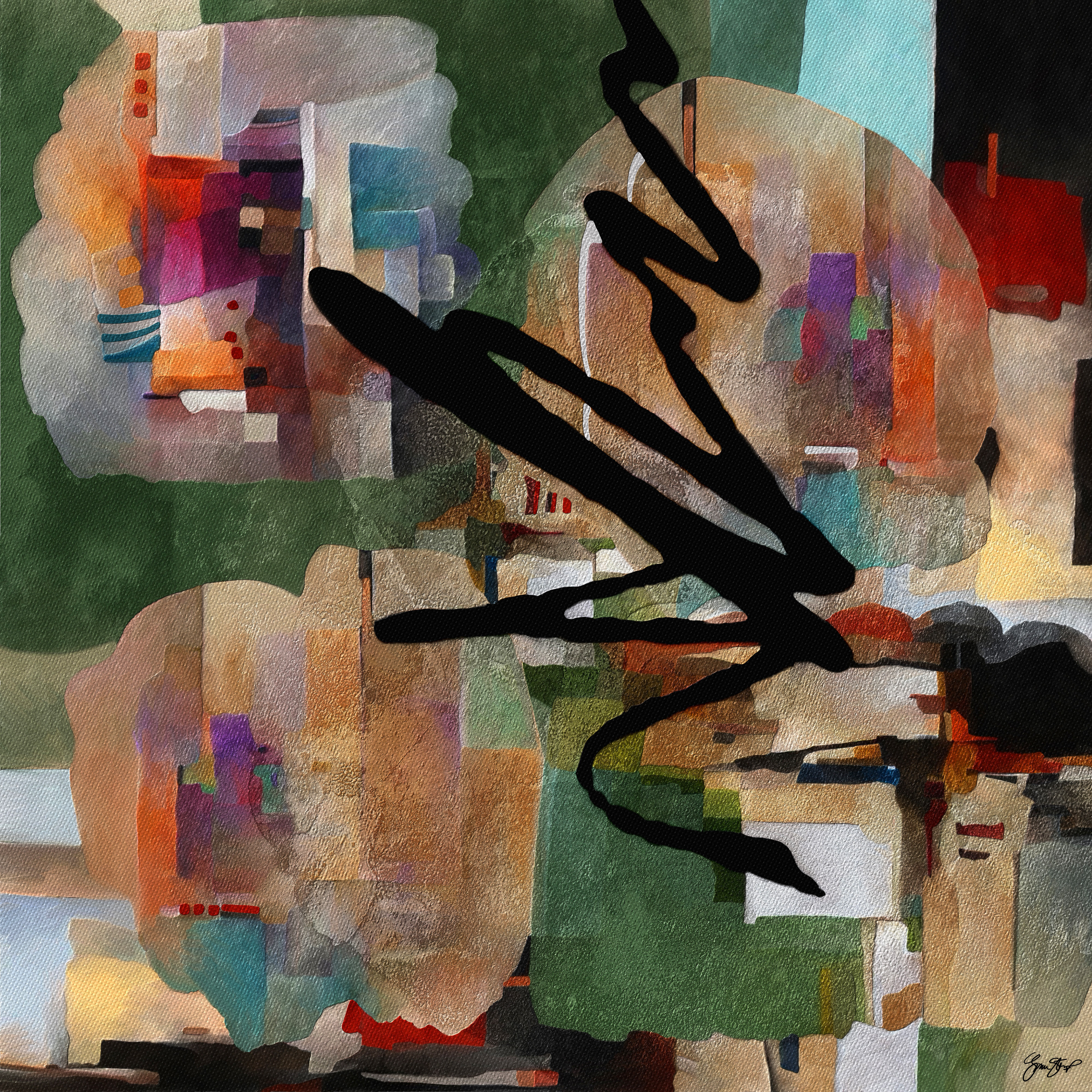 Mixed media Abstract art by Gina Startup 